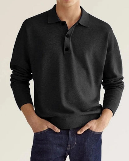 Ondine Relaxed Knit Polo Sweatshirt
