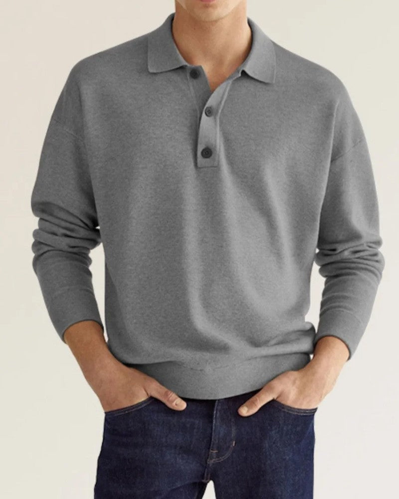 Ondine Relaxed Knit Polo Sweatshirt