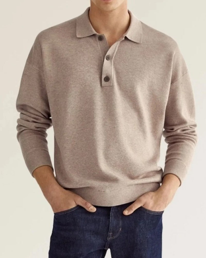 Ondine Relaxed Knit Polo Sweatshirt