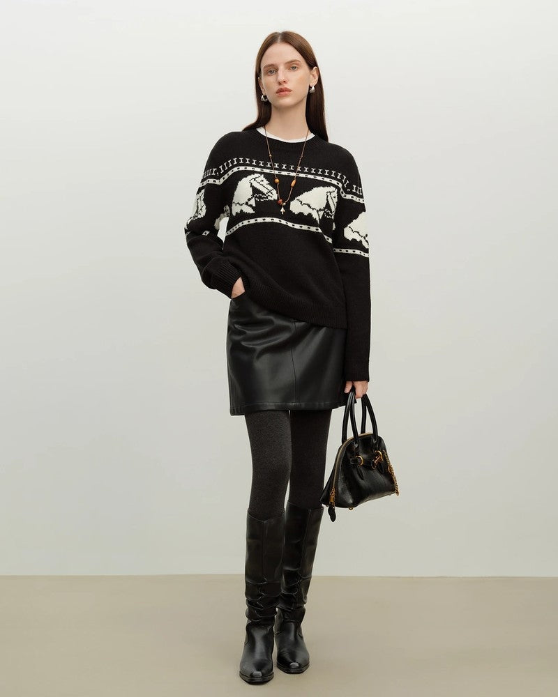 Paula Graphic Knit Relaxed Sweater