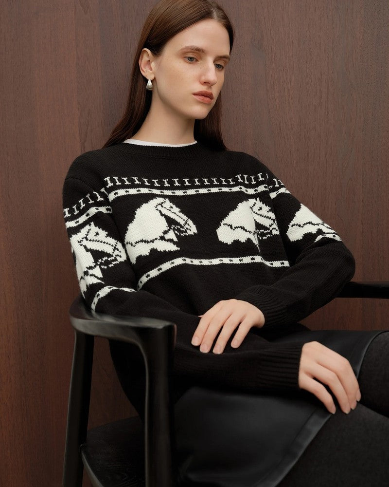 Paula Graphic Knit Relaxed Sweater