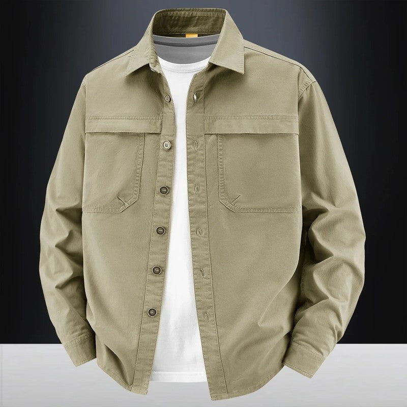 Ravik Utility Cotton Button-Up Overshirt