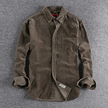 Raviro Relaxed Corduroy Button-Up Shirt