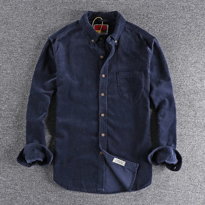 Raviro Relaxed Corduroy Button-Up Shirt