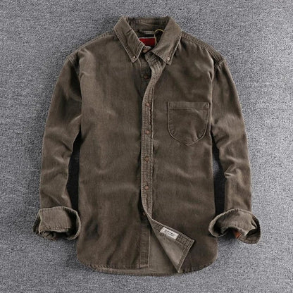 Raviro Relaxed Corduroy Button-Up Shirt