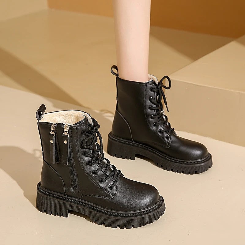 Rivaro Fleece Lined Chunky Lace-Up Boots