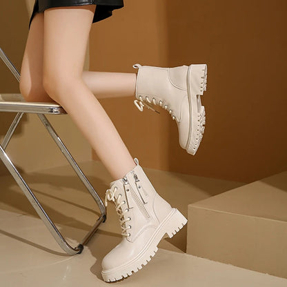 Rivaro Fleece Lined Chunky Lace-Up Boots
