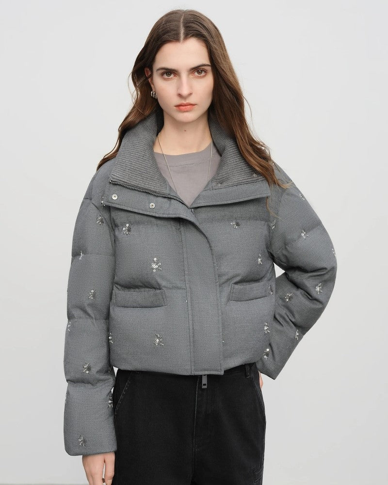 Rivelle Embellished Cropped Puffer Jacket