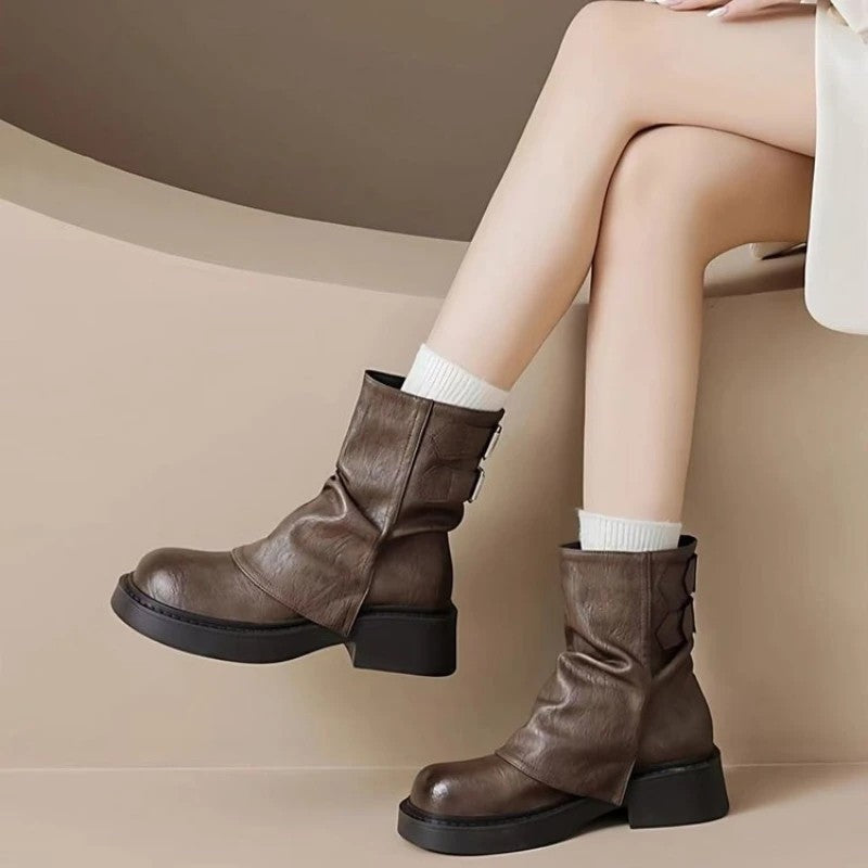 Rivona Relaxed Buckle Platform Boots