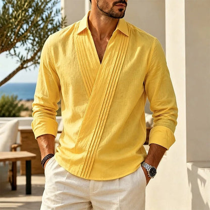 Robert Men's Relaxed Pleated Long Sleeve Shirt