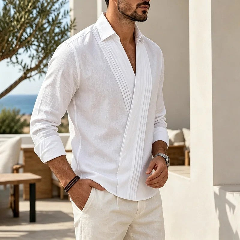 Robert Men's Relaxed Pleated Long Sleeve Shirt