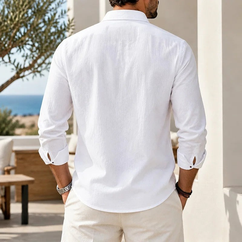 Robert Men's Relaxed Pleated Long Sleeve Shirt