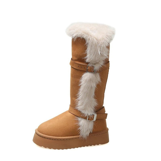 Ruth Faux Fur Buckle Platform Boots