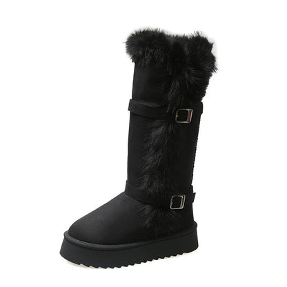 Ruth Faux Fur Buckle Platform Boots