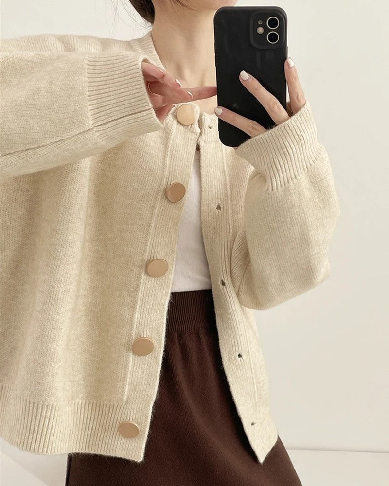 Selvine Relaxed Knit Button Cardigan