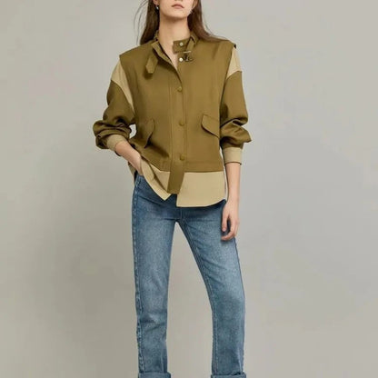 Sloane Women's Colorblock Stand Collar Jacket
