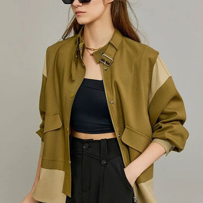 Sloane Women's Colorblock Stand Collar Jacket