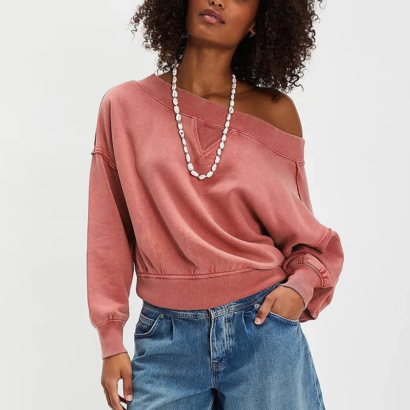 Sofia Women's Relaxed Off-Shoulder Sweatshirt