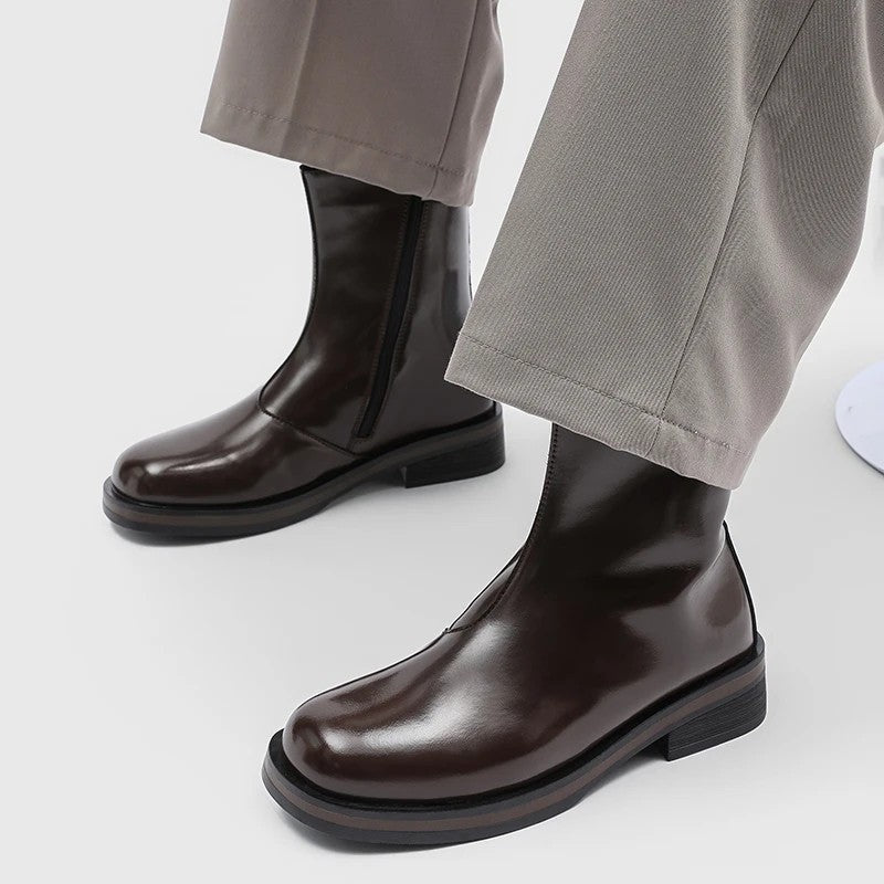 Thomas Polished Square Toe Ankle Boot