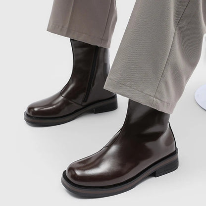 Thomas Polished Square Toe Ankle Boot