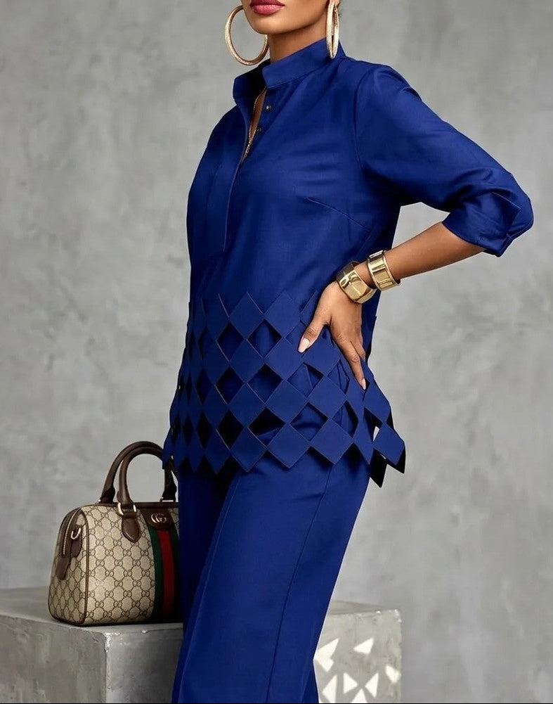 Valerie Women's Lattice Hem Relaxed Blouse