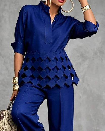 Valerie Women's Lattice Hem Relaxed Blouse