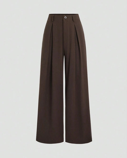 Varella Pleated High-Waist Wide-Leg Pants