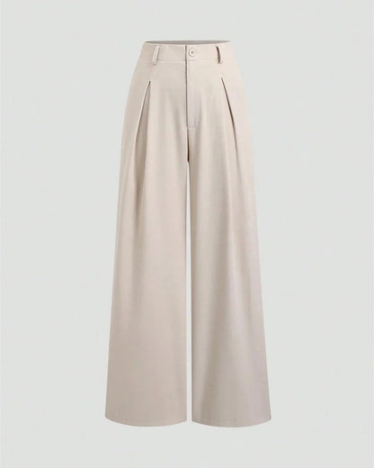 Varella Pleated High-Waist Wide-Leg Pants