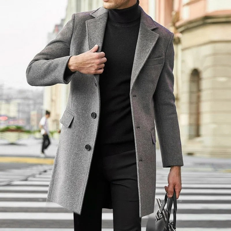 Vaudel Structured Wool Blend Overcoat