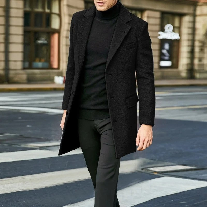 Vaudel Structured Wool Blend Overcoat