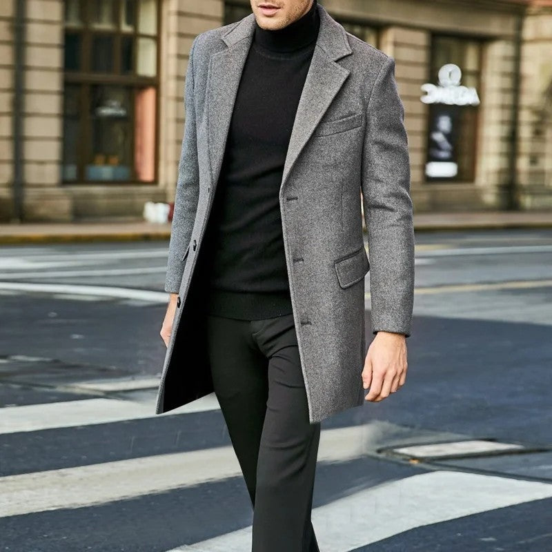 Vaudel Structured Wool Blend Overcoat