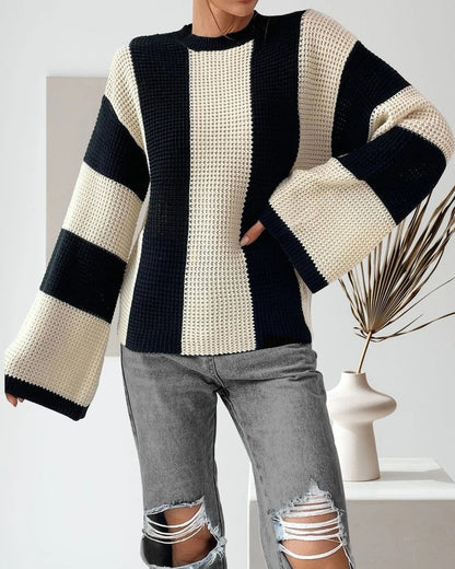 Vesper Waffle Knit Stripe Sweater