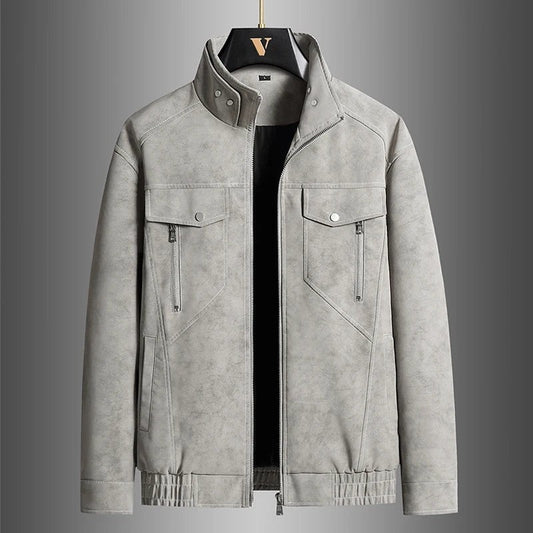 Vorlen Modern Stand Collar Moto Jacket