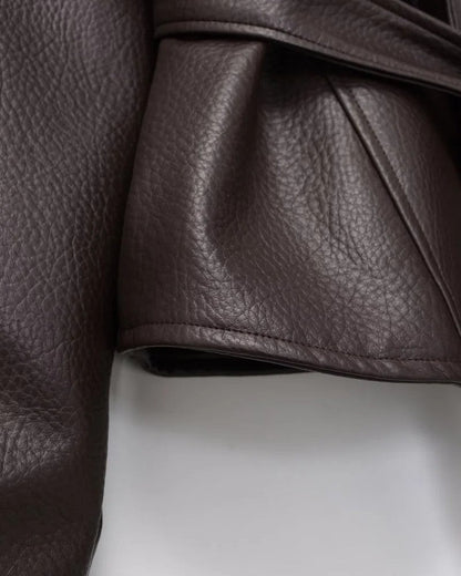 Wesley Belted Faux Leather Jacket